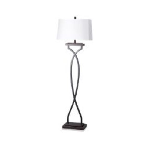Floor Lamp with Ebony and Burnished Brass Accents