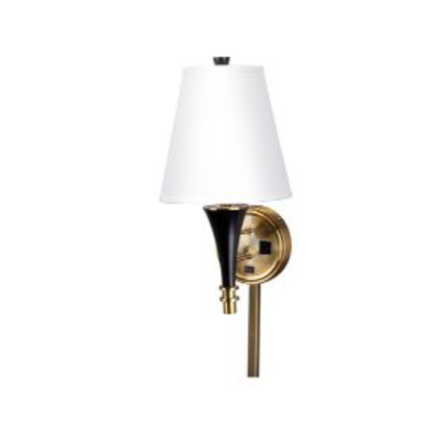 Single Wall Lamp with Ebony and Burnished Brass Accents