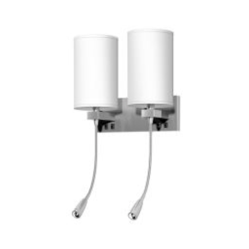 Double Wall Lamp with Brushed Nickel Finish