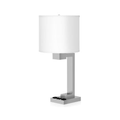 26" Twin Table Lamp with Brushed Nickel Finish