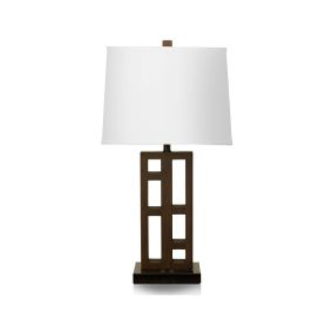 [ILAM0004478] 31.5" Twin Table Lamp with Dark Walnut Finish and Black Accents
