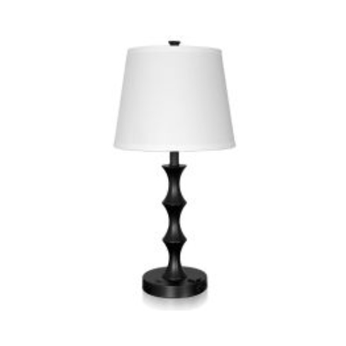 26" End Table Lamp with Ebony Wood Finish