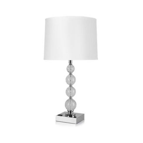 28" Single Table Lamp with Chrome Finish and Bubble Globes