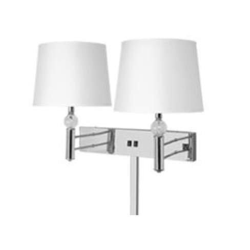 Double Wall Lamp with Chrome Finish and Bubble Globes
