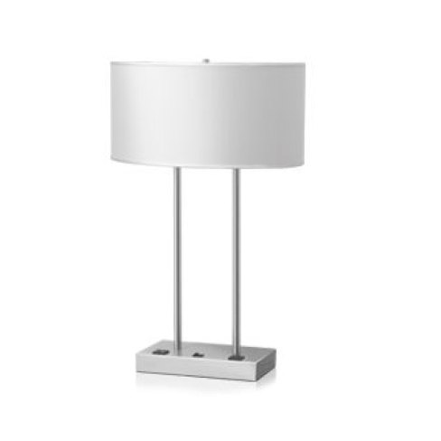 26" Single Twin Table Lamp with Brushed Nickel Finish