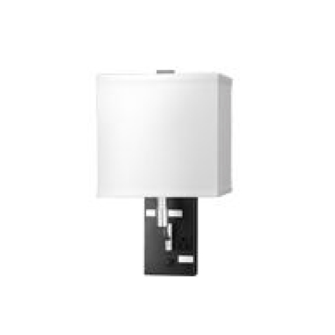 Single Wall Lamp with Ebony and Brushed Nickel Finish