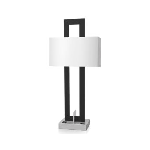 30" Single Table Lamp with Black Powder Coat and Brushed Nickel