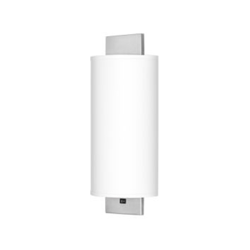 [ILAM0004540] Single Wall Sconce with Brushed Nickel Finish and Linen Half-Round Shade