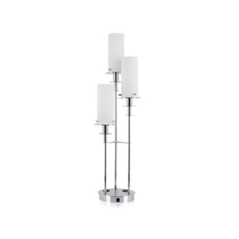 33.5" 3 Light Desk Lamp with Chrome Finish and Frosted Glass Diffusers