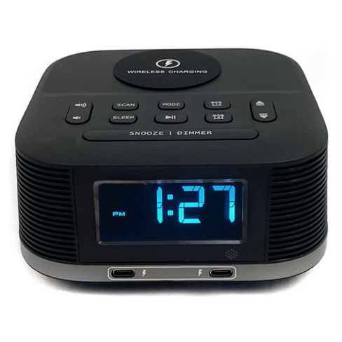 D8 Altavoz Bluetooth y Reloj Alarma con Carga Inalámbrica