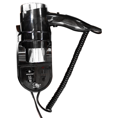[GODE0005156B] G&F™ Wall Mounted Hair Dryer 1800w 110v (Black)