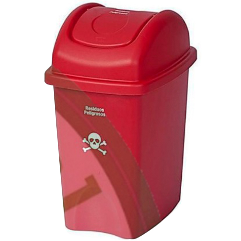 Fab!™ Hazardous Waste 10L Swing HDPE Trash Can Red