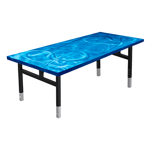 [SOUT0009103B] Mesa Swirl Rectangular 18” x 60” Adjustable H Height Legs (Bahama Blue)