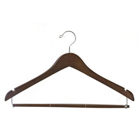 [FREN0013006BC] French Laundry™ Clothes Hanger with Locking Bar & Notches (Black, Close loop anti-theft)