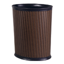 [FAB!0001034] Fab!™ Oval Synthetic PP Rattan 8L Trash Can Dark Brown