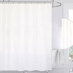 [GODE0000782] G&F™ Shower Curtain White Satin Stripe 180x180cm
