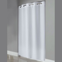 [GODE0002235] G&F™ Shower Curtain White Stripes Hookless 178x193cm