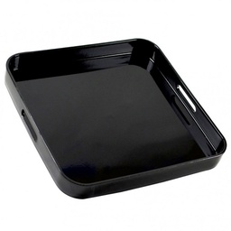 [10 S0000282] Black Tray Square Acrylic Lacquered 13 1/2"