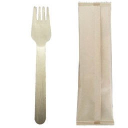 [HEAL0000914] Wood Grade AB Fork 16cm in Individual Kraft Paper Bag