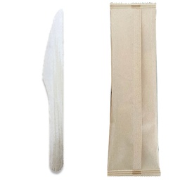 [HEAL0000893] Cuchillo de Madera AB de 16cm en Bolsa de Papel Kraft Individual