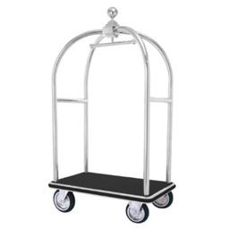 [BELL0001475] Birdcage Luggage Trolley 8" Pneumatic Wheels 304 Stainless Steel 110x65x198Hcm