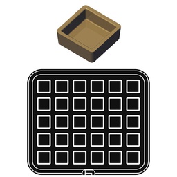 [PAVO0000011] 30 Square Indents 40x40/38x38 h 15 mm - Plate for Cookmatic 380x330 mm