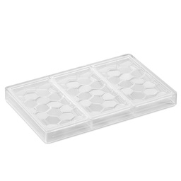 [PAVO0003119] Choco Bar Mould PAVÉ Vallèe  - mm 155x78x10 h, vol. ~ 100 g, 3 Indents - Mould dim mm 275x175