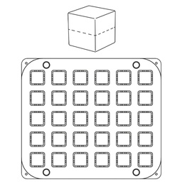 [PAVO0003398] 30 Muescas de Cubo 32x32x32 mm - Placa para Cookmatic 380x330 mm