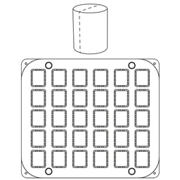 [PAVO0003399] 30 Round Indents Ø32 h 32 mm - Plate for Cookmatic 380x330 mm