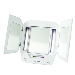 [JERD0003823] 5X-1X Euro Fluorescent Lighted Makeup Mirror White