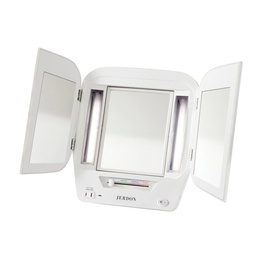 [JERD0003825] 5X-1X Euro LED Lighted Makeup Mirror, White, w/USB Power Outlet