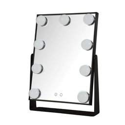 [JERD0003863] 11.75"x15.75" LED Lighted Hollywood Style Mirror, Black