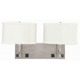 [ILAM0004015] 22"x12"x13.75" Double Wall lamp with Brushed Nickel Finish