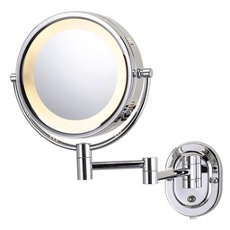 [JERD0004037] 8", 5X-1X Halo Lighted Wall Mirror, Double Arm