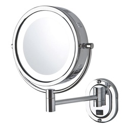 [JERD0004070] 8", 5X-1X LED Lighted Wall Mirror, Extends 9", Direct Wire,  Chrome