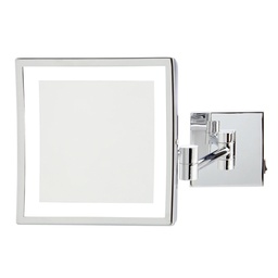 [JERD0004086] 8" x 8" 5X LED Lighted Wall Mount Mirror, Extends 16", Chrome
