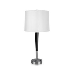 [ILAM0004198] 27" End Table Lamp with Brushed Nickel Finish and Ebony Wood Accents