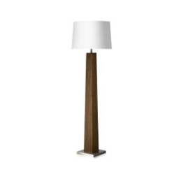 [ILAM0004405] Floor Lamp with Zebrawood and Brushed Nickel Finish with Oversize Shade