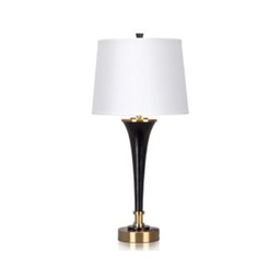 [ILAM0004417] Single Table Lamp with Ebony and Burnished Brass Accents