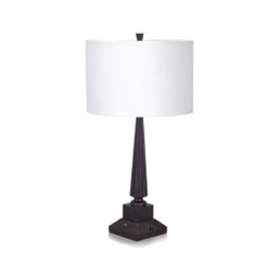[ILAM0004432] End Table Lamp with Bronze and Dark Wood