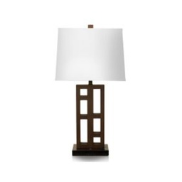 [ILAM0004476] 31.5" Single Table Lamp with Dark Walnut Finish and Black Accents