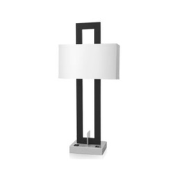 [ILAM0004524] Lámpara de Mesa Individual de 30" con Recubrimiento Electrostático Negro y Níquel Cepillado 