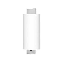 [ILAM0004540] Single Wall Sconce with Brushed Nickel Finish and Linen Half-Round Shade