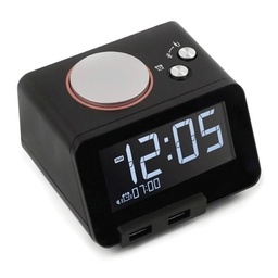 [BITT0004663] HC2 Pro Altavoz Bluetooth y Reloj Despertador con Funciones de Carga Cargador Doble USB