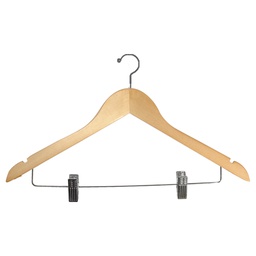 [FREN0004767] Clothes Hanger with Clips & Notches