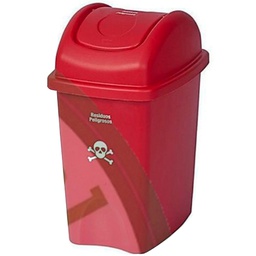 [FAB!0008953] Fab!™ Hazardous Waste 10L Swing HDPE Trash Can Red