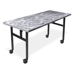 [SOUT0009114] Swirl Table 18” x 60” Rectangle H Legs with Locking Casters